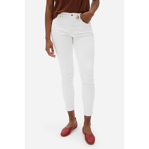 NWT EVERLANE White Stretch Mid Rise Skinny Jeans 29T​​​​​ - Picture 8 of 10
